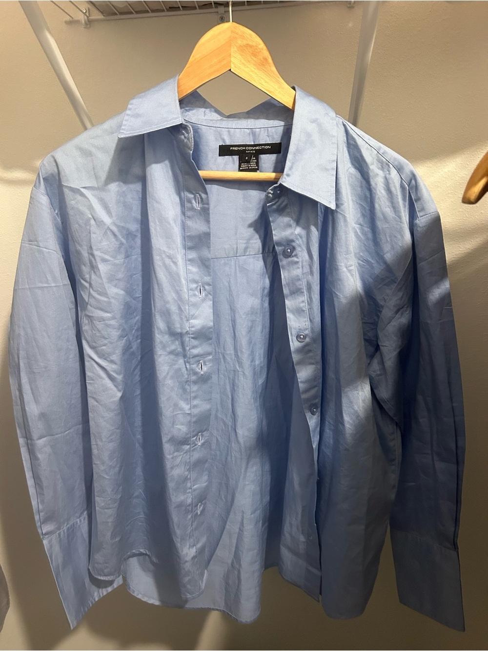 French Connection Pale Blue Men's Button-Down Dress Shirt